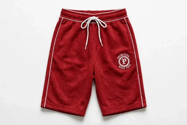 Primitiva short en molleton WR en rouge et blanc avec l’emblème sur la jambe